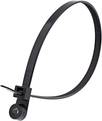 7.87 inch Black Screw Hole Zip Ties Nylon 66 Screw Mount Cable Tie