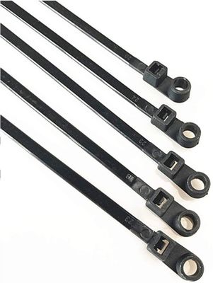 11 Inch Screw Hole Zip Ties Strong Black Nylon Cable Ties Indoor Outdoor Rated