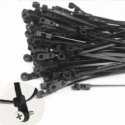 100 Pack 8 Inch Screw Hole Zip Ties Network Screw Down Zip Ties ROHS Approved